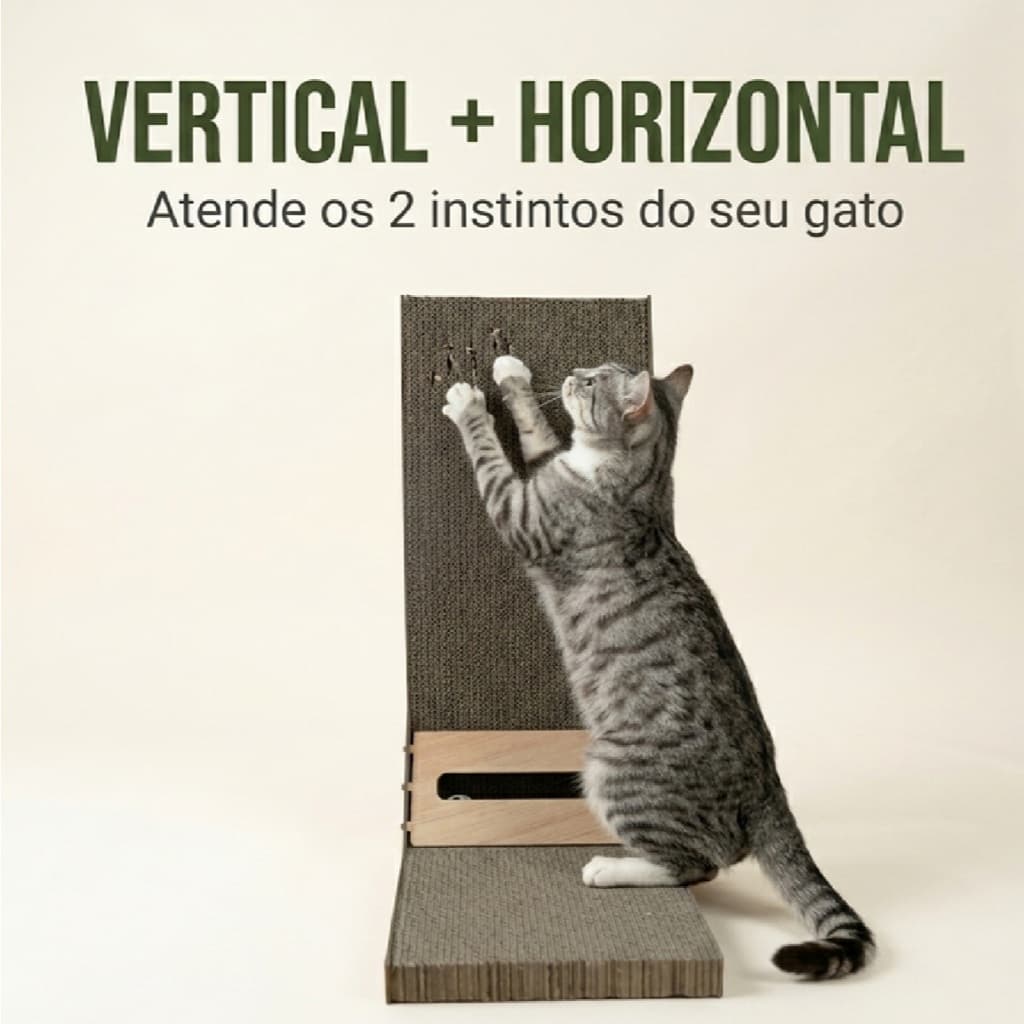 Arranhador Gato Formato L Vertical Horizontal C/ Bolinha