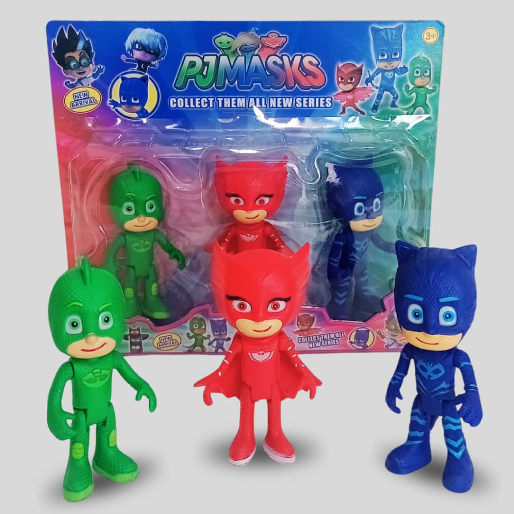 Bonecos Pjmasks Menino Gato Corujita Lagartixo Coleção 15cm Com Luz Articulado Ideal Para Presentes De Aniversário