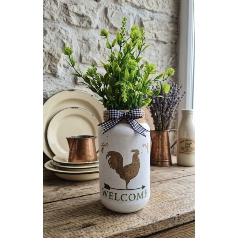 Vaso Decorativo de Vidro Artesanal Rústico Farmhouse