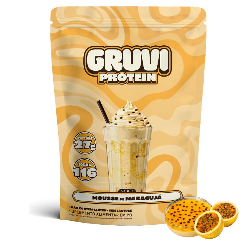 Suplemento Protein Mousse de Maracujá 504g - Vegano - Ganho Muscular e Sabor Cremoso - Jhamal