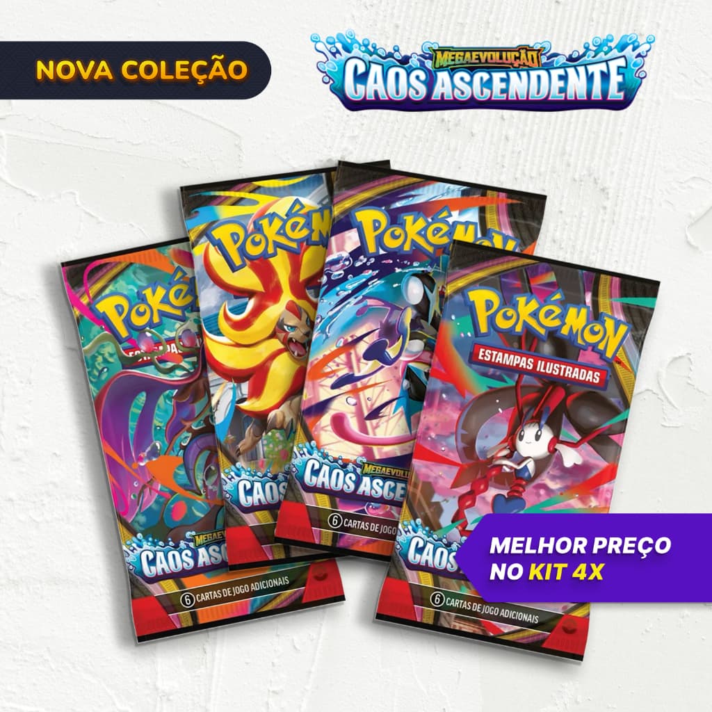 Kit Boosters Pokémon TCG Caos Ascendente | Escolha 1, 2, 3 ou 4 Packs