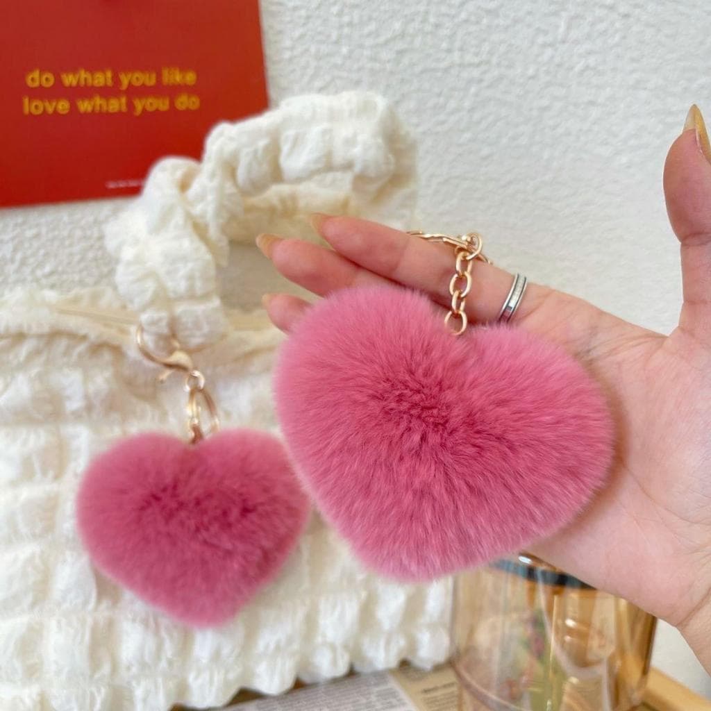 Chaveiro Coração de Pelúcia - Pink -