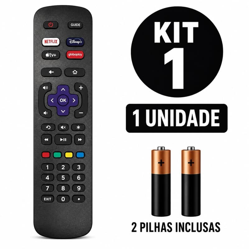 Controle Remoto Para Tv Philco e Britânia Roku Smart Hd 4k 40g7pr2csblf