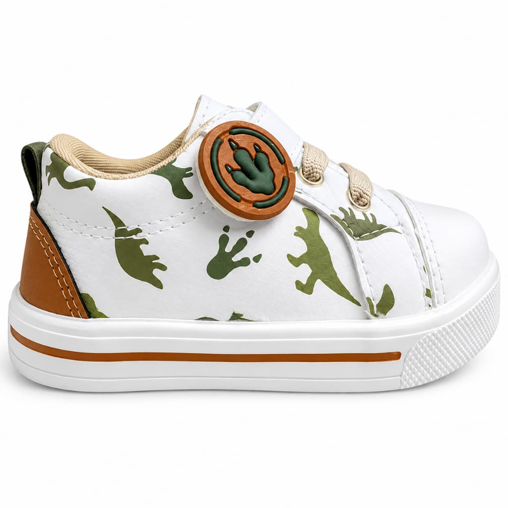 Tênis Bebê Infantil Dinossauro Masculino Casual Confortável Antiderrapante Menino