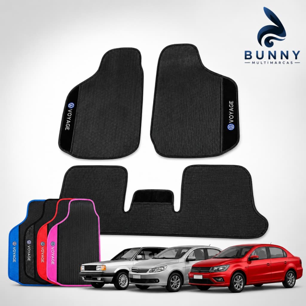 Tapete Impermeável Carro Voyage G1 G5 G6 G7 G8 Borracha 3 Peças Traseiro Inteiro PVC Voyage Quadrado Personalizado