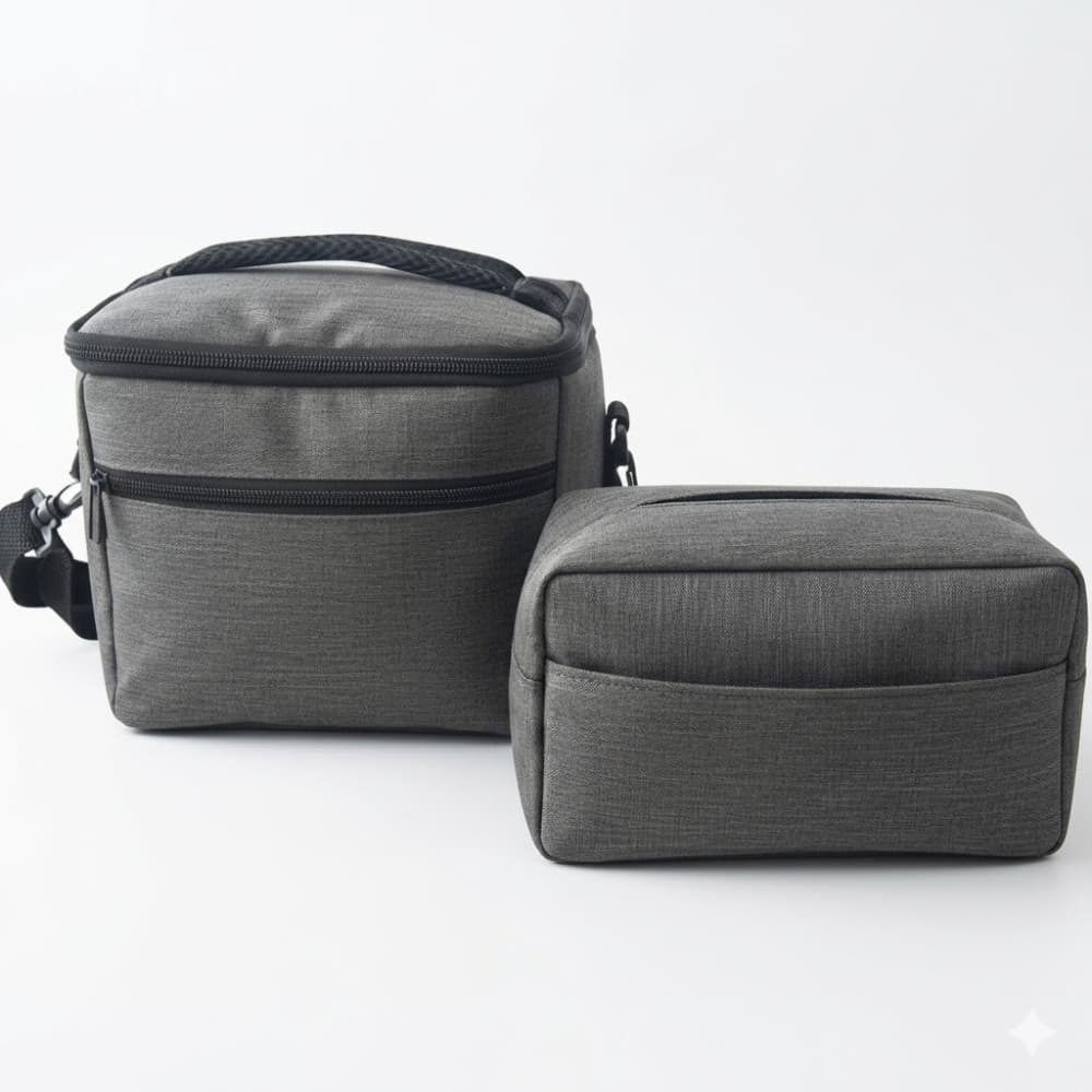 Kit Bolsa Térmica + Necessaire Antivazamento Reforçada Viagem Praia Lancheira