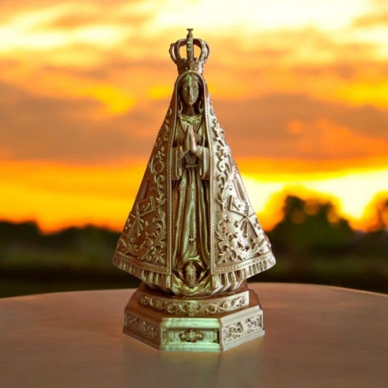 Estátua Imagem Religiosa Sacra Santa Nossa Senhora Aparecida Igreja Católica 23cm altura