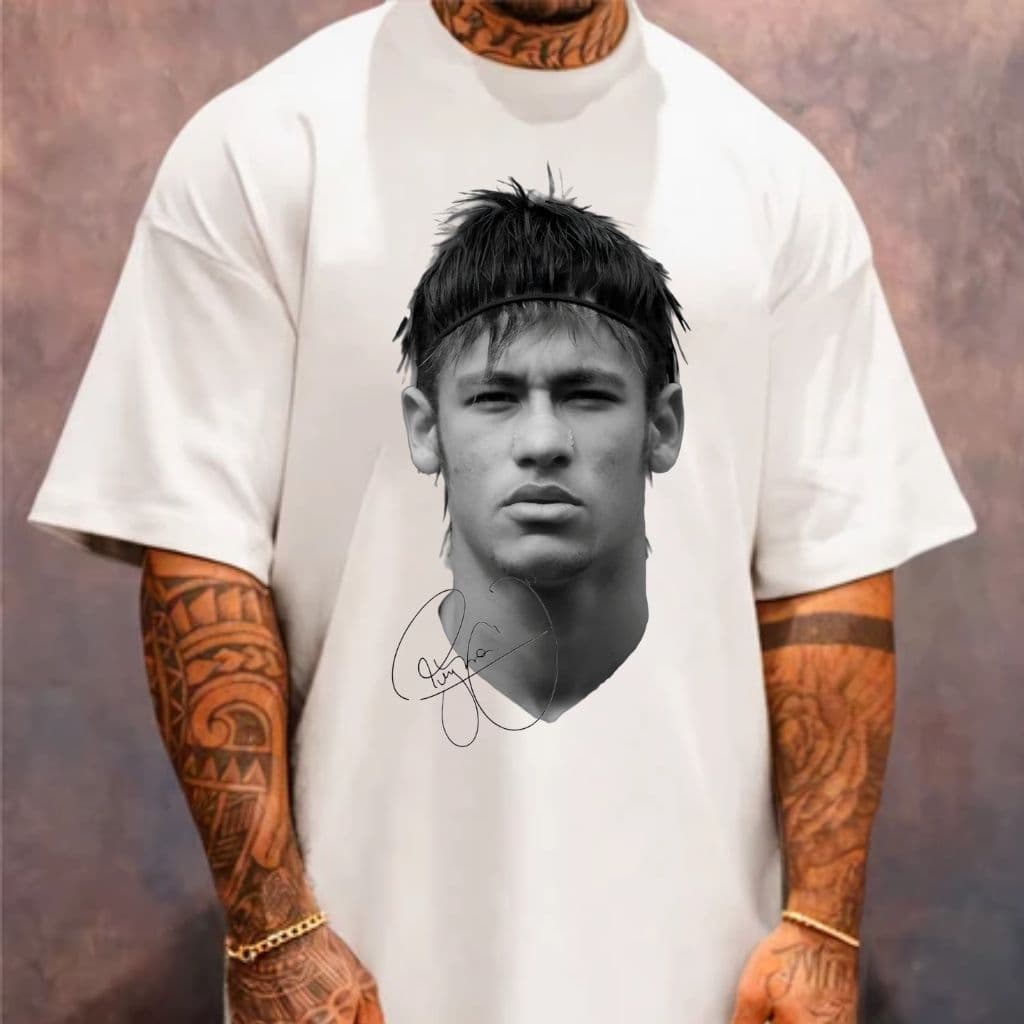 Camiseta Oversized Algodão NeymarJovem NJR Santos Ousadia Alegria Ídolo Craque