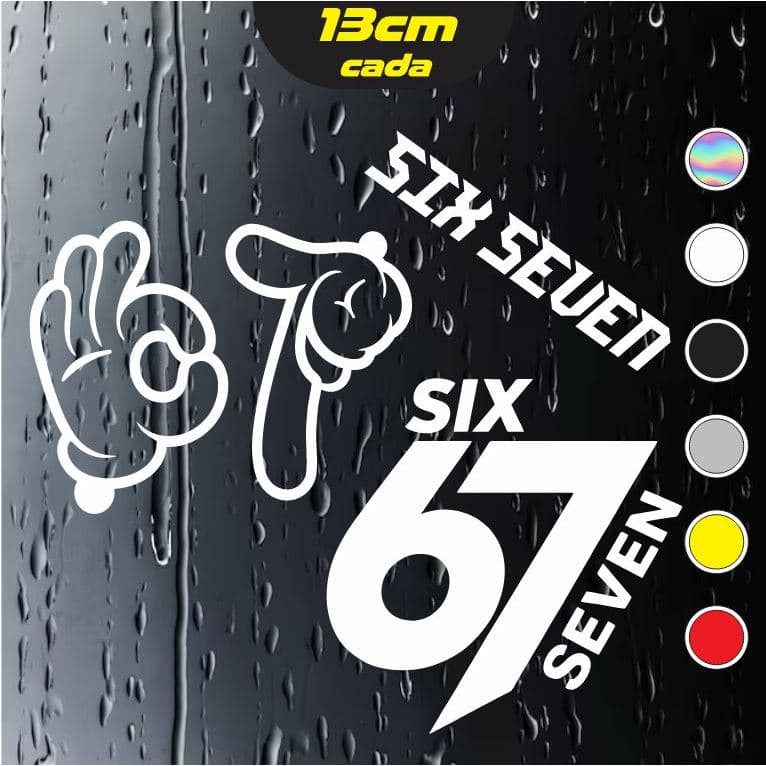 Adesivos 67 Six Seven maozinha mickey 67 seis sete - Kit com 3 adesivos - Holográficos - 13c cada