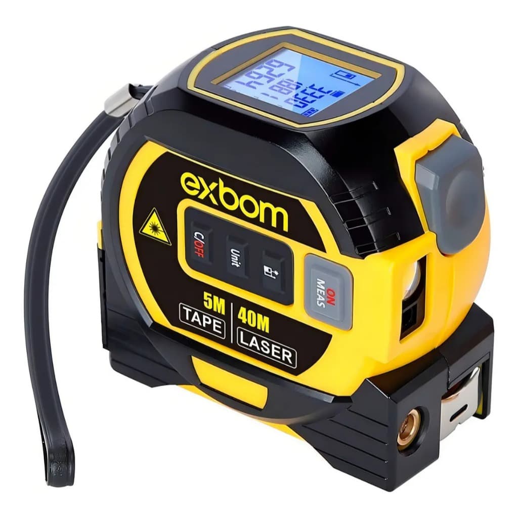 Trena Digital 3 em 1 com Função nivel a laser 4D 40M Com Visor LCD Inteligente