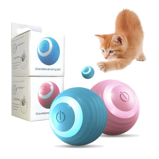 Bola Automática Anda Gira Mexe Sozinha P/ Pets Gato Cachorro Cor Rosa