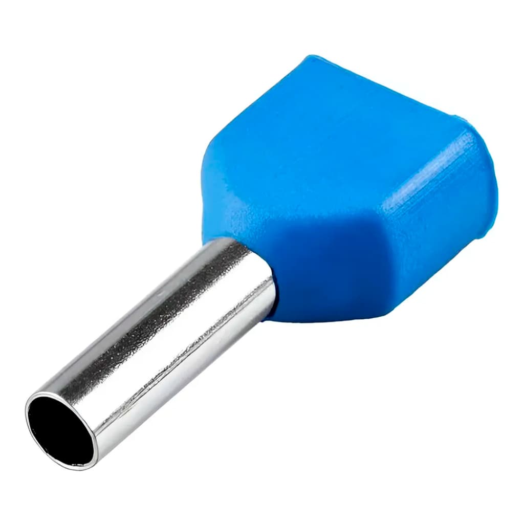100 Unidades Terminal Tubular Ilhos Duplo 2,5mm Pré Isolado
