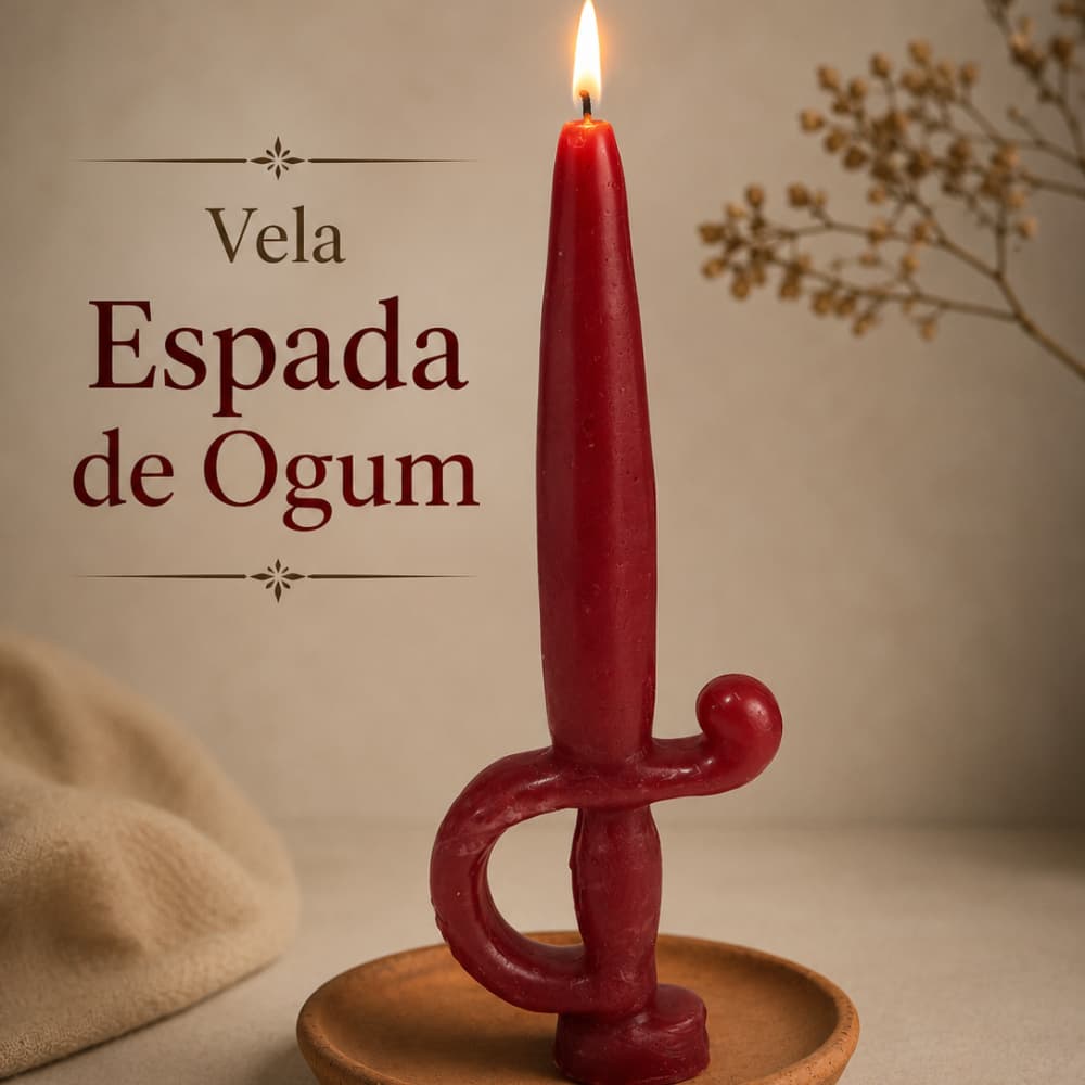 Vela Espada Ogum -  Proteção Firmeza Abertura Caminhos Fé São Jorge Guerreiro