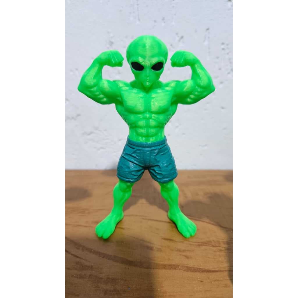 Alien Maromba Verde Neon 14cm Decorativo Geek Impressão 3D
