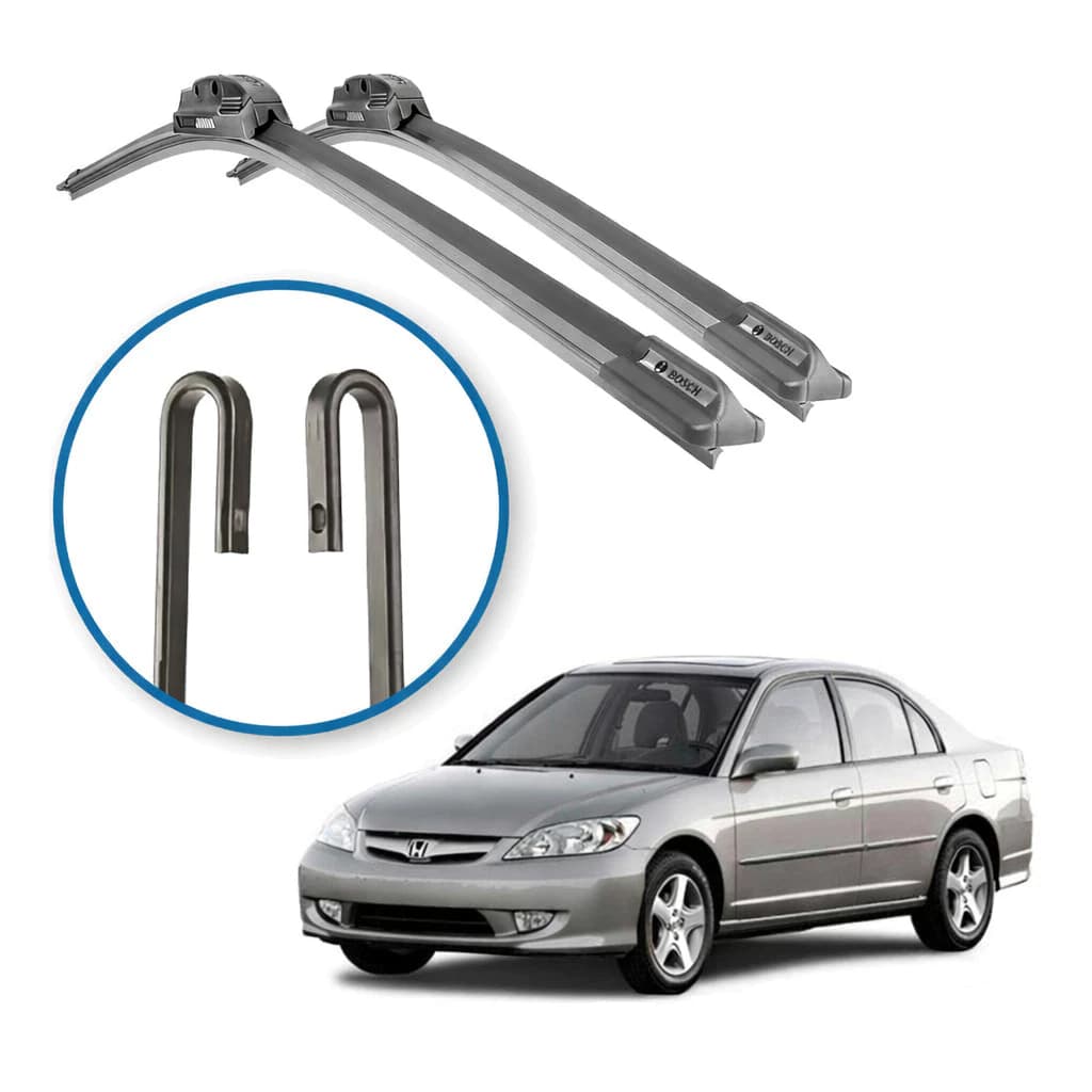 Par Palheta Limpador Parabrisa Honda Civic 2002 a 2005 22 18 Silicone Dianteiro Encaixe Universal