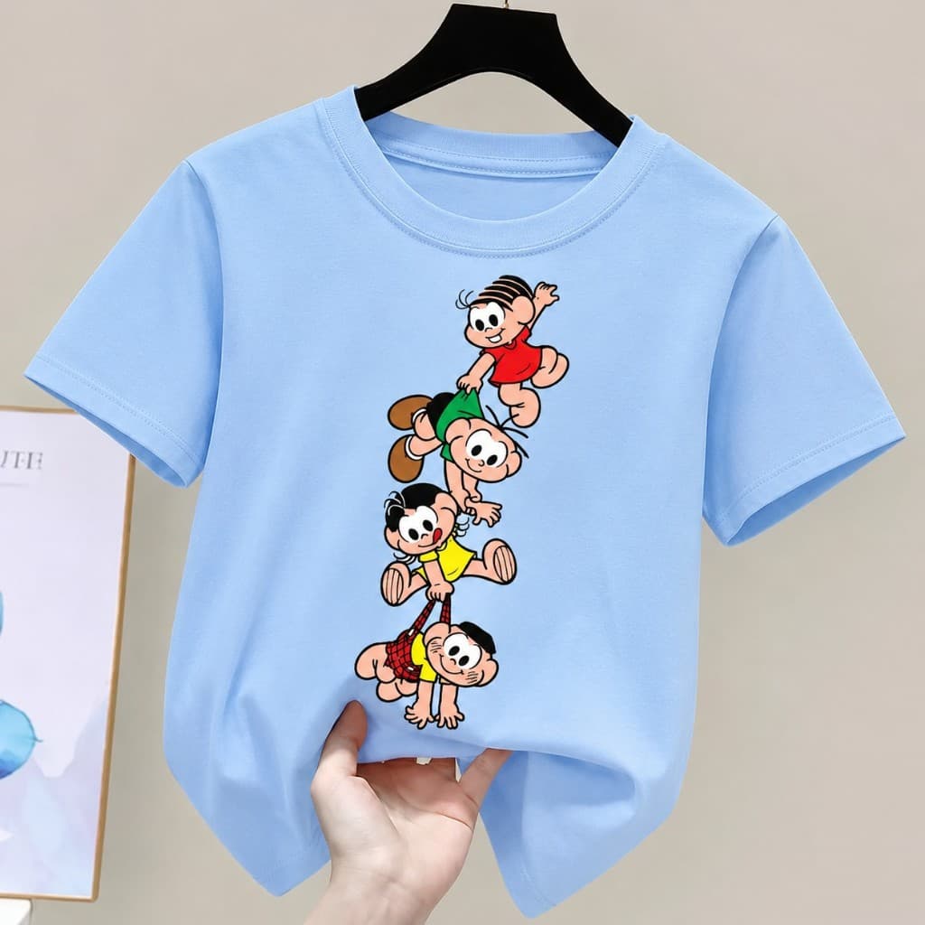 Camiseta Infantil Unissex Super Casual Turma da Monica