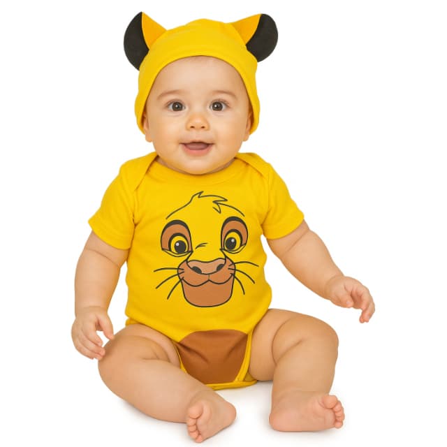 Body Bebe Mesversario Fantasia Simba Rei Leão Disney Infantil Tematico Menino