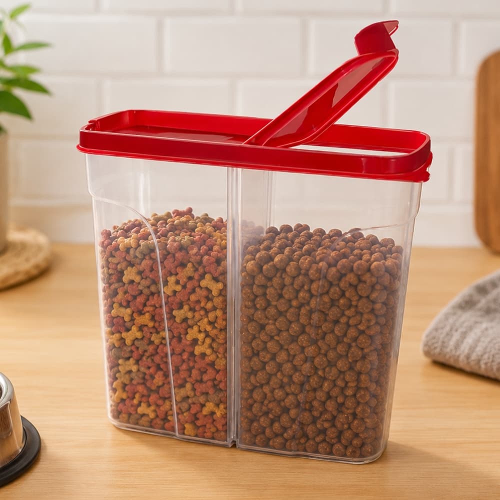Pote Porta Ração Pet de Plástico 2,5LT Pote Duplo Porta Mantimentos