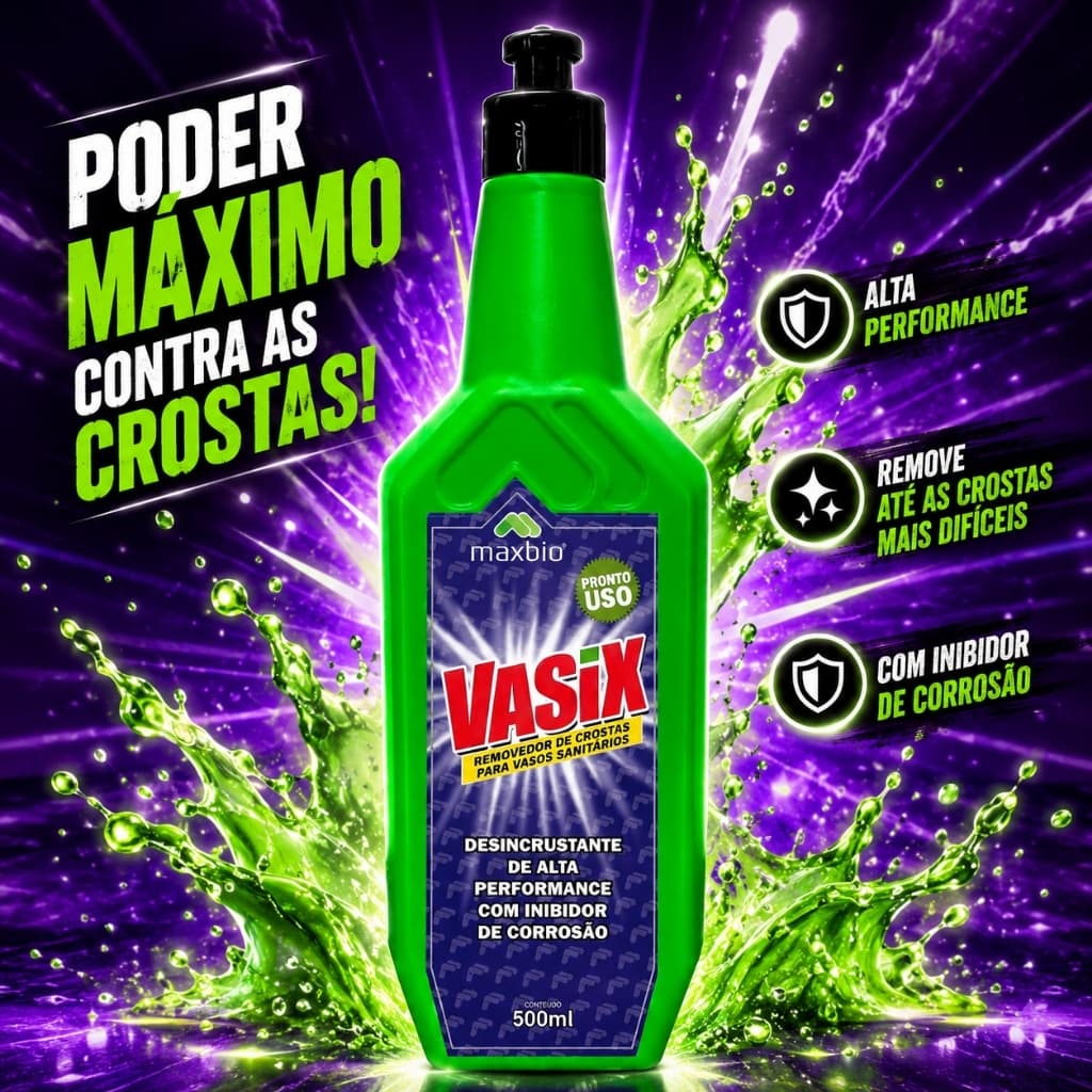Densicrustante Vasix Removedor De Crostas E Manchas Maxbio Limpeza Vaso Sanitario