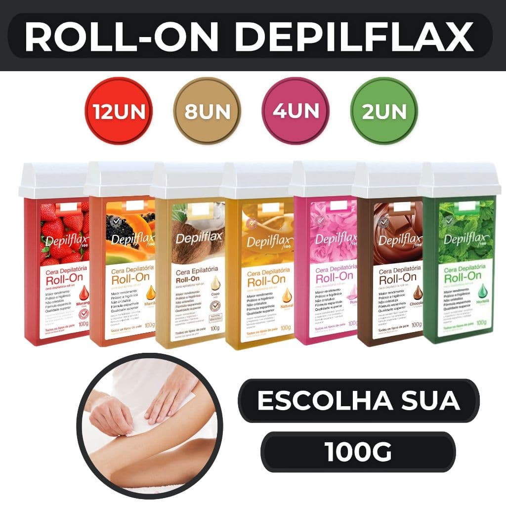 Refil Cera Depilatória Roll-on 100g Depilflax Escolha