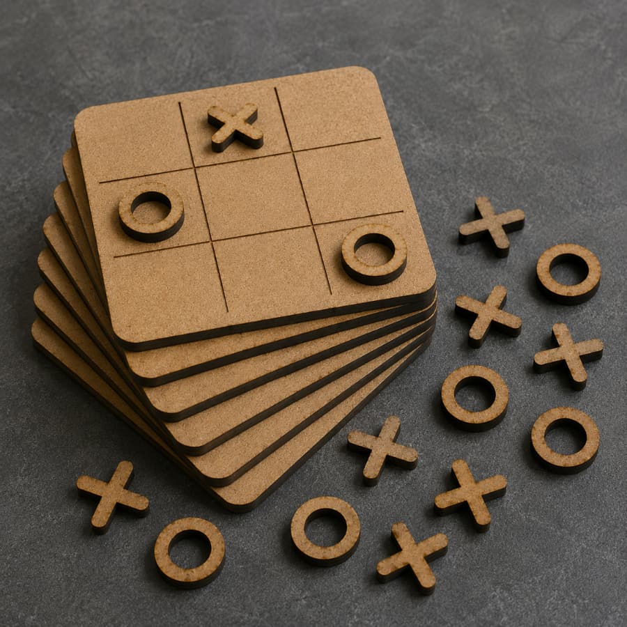 Kit Jogo Da Velha Tabuleiro Artesanal Em MDF Brinquedo Lembrancinha