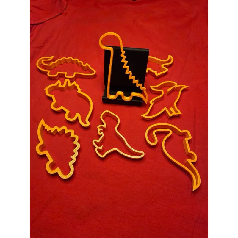 Kit 8 Cortadores de Biscoito Dinossauros, bolo, doces, enfeite em 3D para Confeitaria e Artesanato