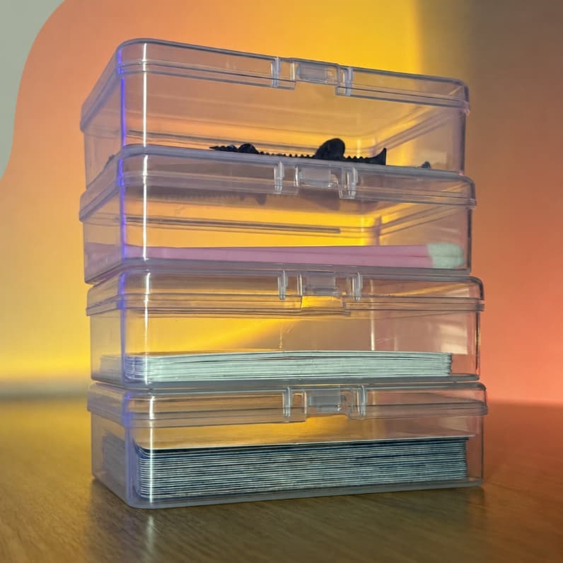 Mini Caixa Organizadora com Tampa plastica Transparente porta Joias photocards Pequena caixinhas figurinhas