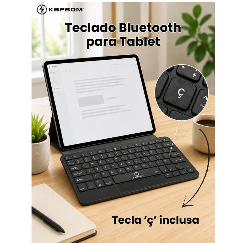 Teclado sem Fio com TouchPad Bluetooth TV, TV Box, PC e Notebook-Celular-Laptop-Tablet
