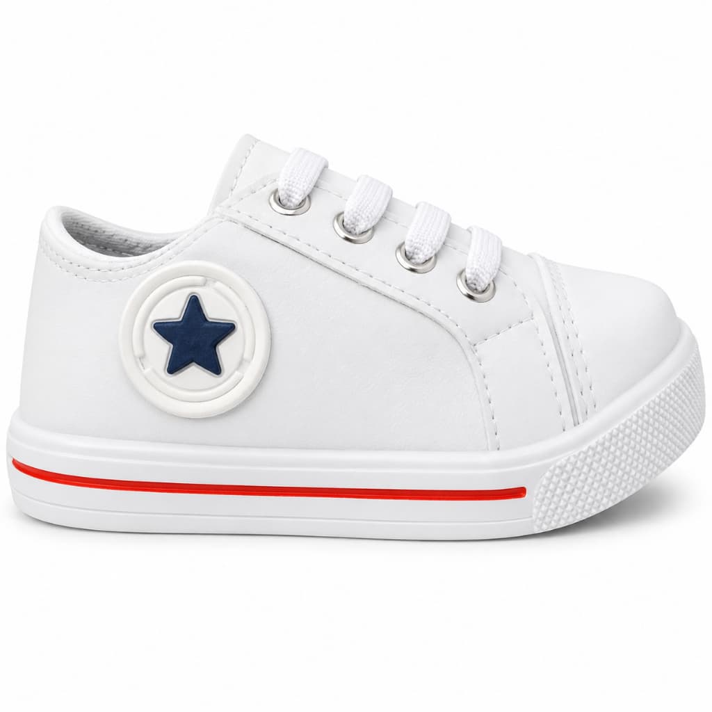 Tênis Bebê Infantil Branco Casual Menino Menina Confortável Antiderrapante Leve Moda Bebê