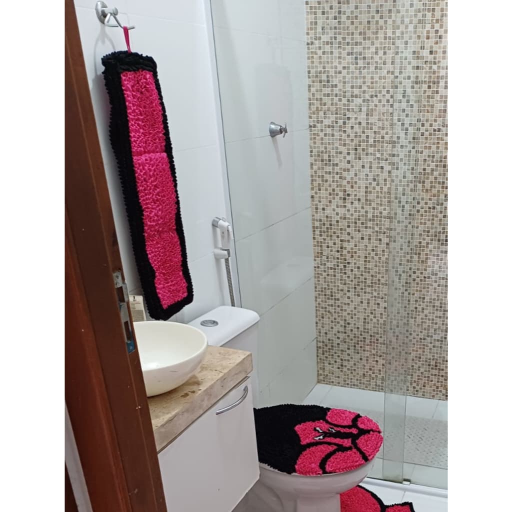 Porta papel higiênico frufru artesanal decoração banheiro