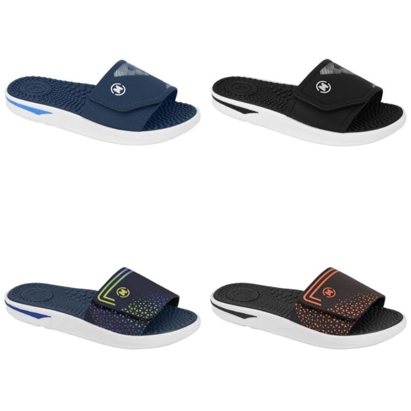 Slide Chinelo Infantil Molekinho Menino Velcro Sandalia 2421