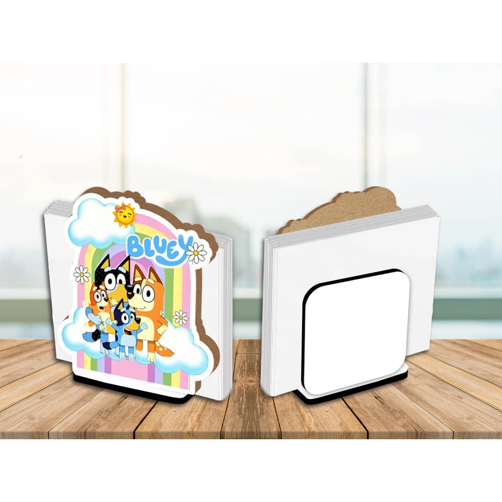 Kit 10 Centro de Mesa Porta Guardanapo Bluey Bingo