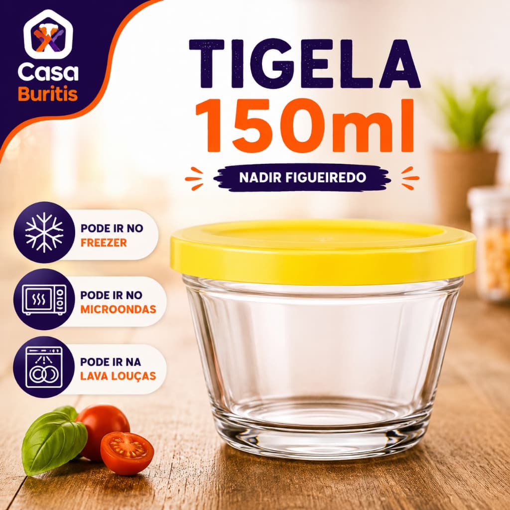 Tigelas De Vidro Com Tampa 150Ml Pote De Vidro Com Tampa 150ML TIgelinha Americana kits Diversos