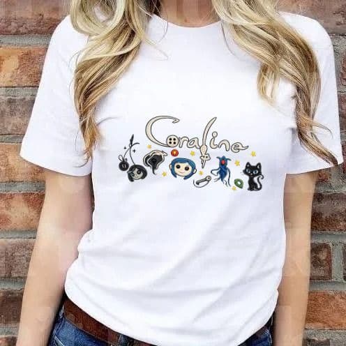 Camiseta Estampada Coraline Linha Premium 100% Algodão
