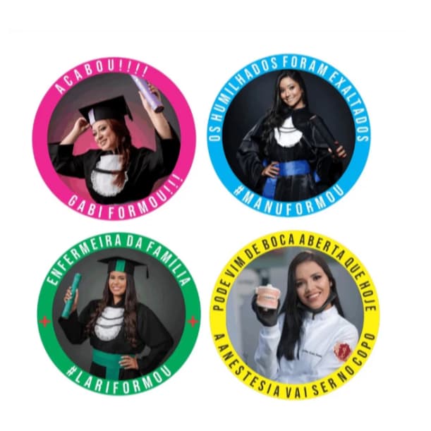 kit com 200 adesivos personalizado, para sua festa de formatura, charevelação e muito mas!