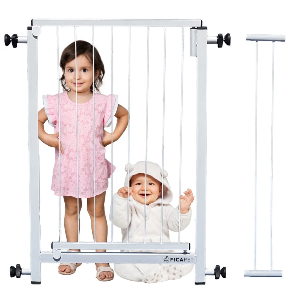 Portão Segurança pet Aria FICAPET Bebê Criança proteção trava dupla reforçado 67 a 80cm + extensores 82cm altura