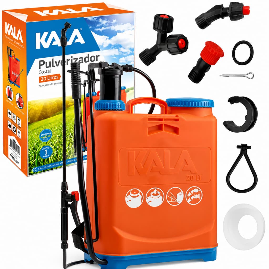 Pulverizador Costal Manual 20L Kala Agrícola Jardim Compressão