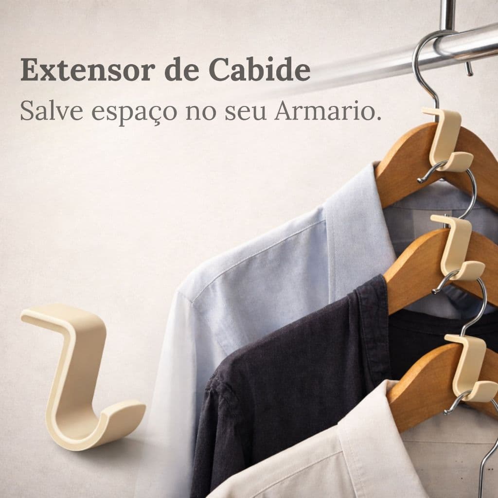 Gancho Extensor de Cabide Kit Organizador de Armário Closet Guarda Roupa Economizador de Espaço Suporte Multiuso