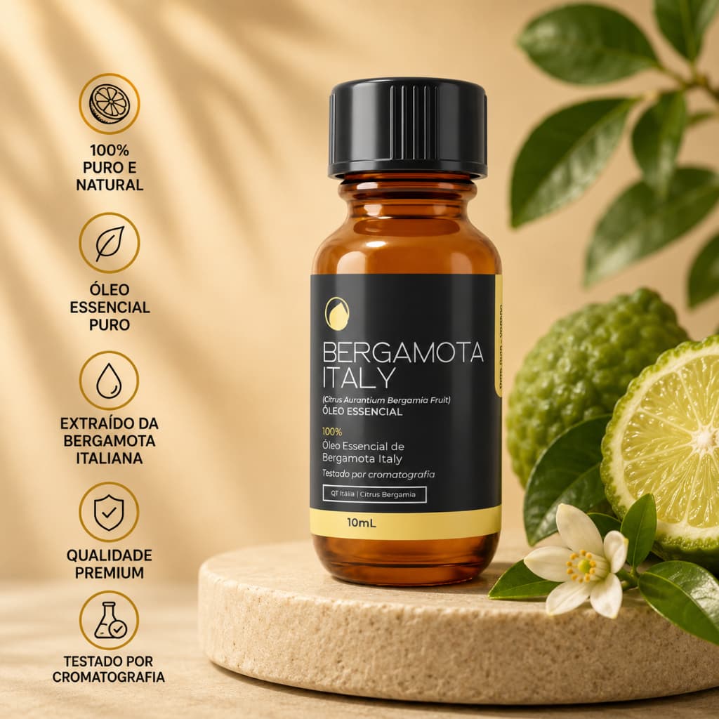 Óleo Essencial Bergamota Italiana 10ml Tropfen 100% Puro Natural Original Bergamot Italy