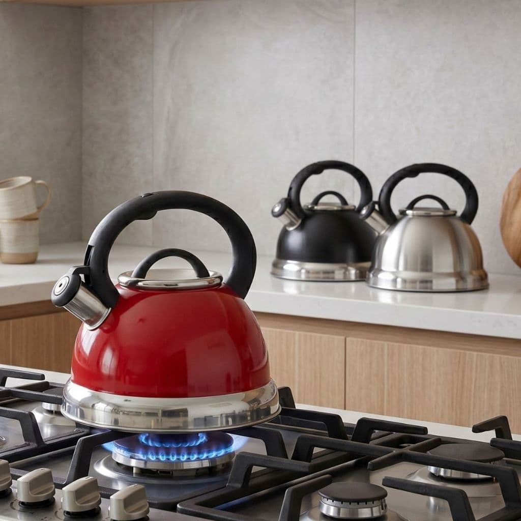 Chaleira com Apito 3 Litros Grande Aço Inox Fogão a Gás Eletrico Unitermi