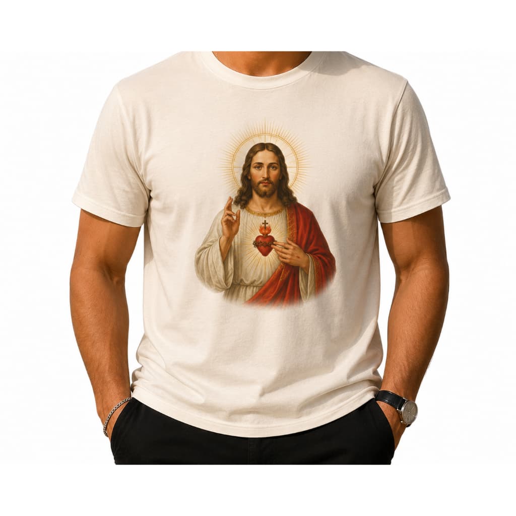 Camiseta Feminina Católica Sagrado Coração de Jesus