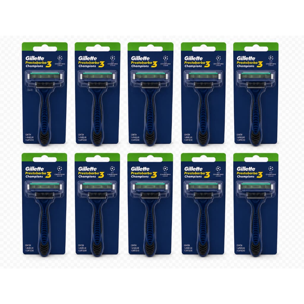 Barbeador Gillette Prestobarba3 Champion 10unidades