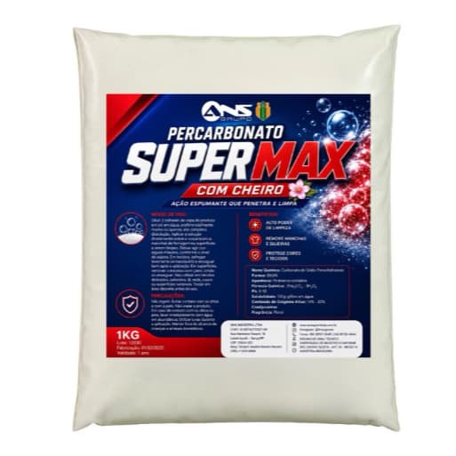 Percarbonato de sódio SuperMax 1kg Limpeza Profissional.