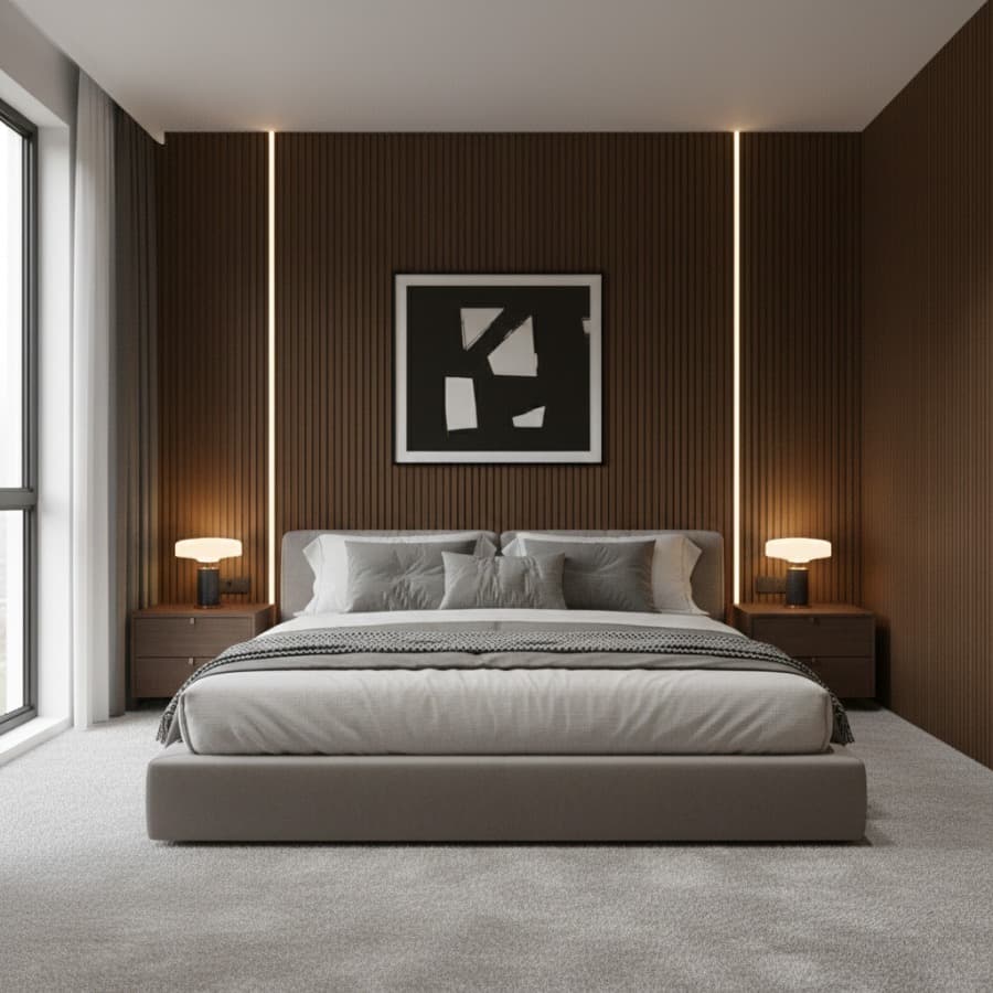 KIT 50 Até 200 Placas Ripado Madeira MDF Qualidade Premium 45x10 Sala Escritório Quarto Penteadeira
