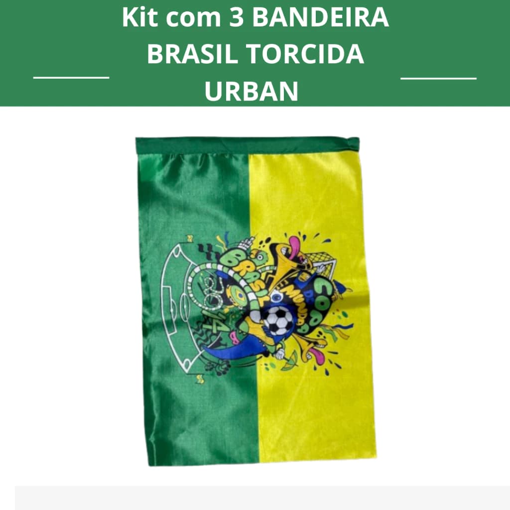 Kit com 3 Bandeiras Técnicas Brasil Torcida Urban – Estilo Moderno para Torcedores