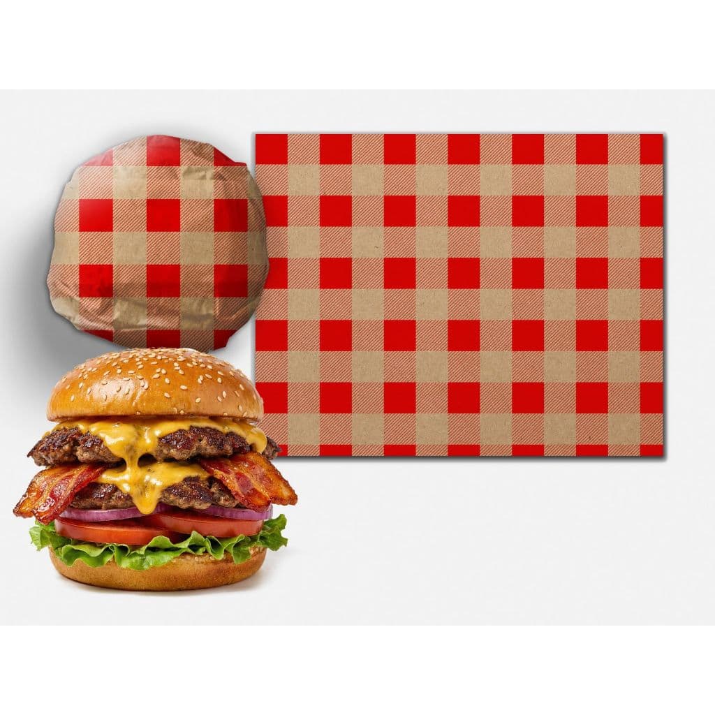 PAPEL KRAFT ACOPLADO BARREIRA ANTI GORDURA  33X38 BURGUER LANCHE EMBRULHAR