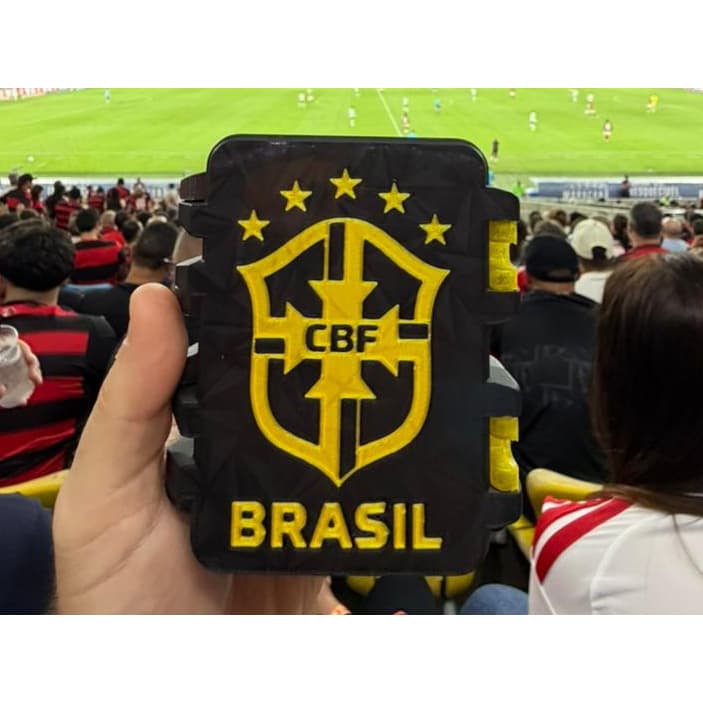 Caixa Organizadora Premium para Figurinhas Futebol em 3D | Porta Cards Colecionáveis Preto e Dourado