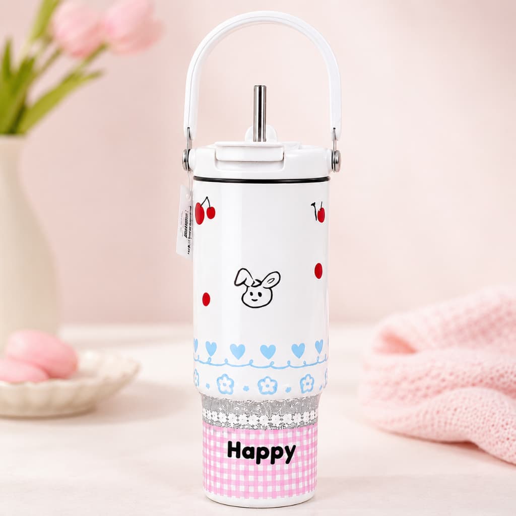 Garrafa Térmica Inox Parede Dupla 900ml | Mantém Bebidas Quentes ou Geladas,  Idéia de Presente Fofo