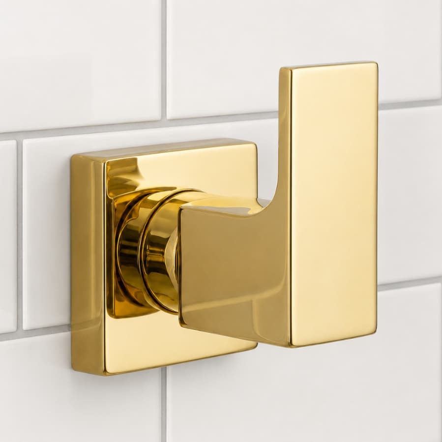 Acabamento Registro Alavanca Quadrado Padrão Deca em Metal 16 estrias para Banheiro 1/2 3/4 Dourado