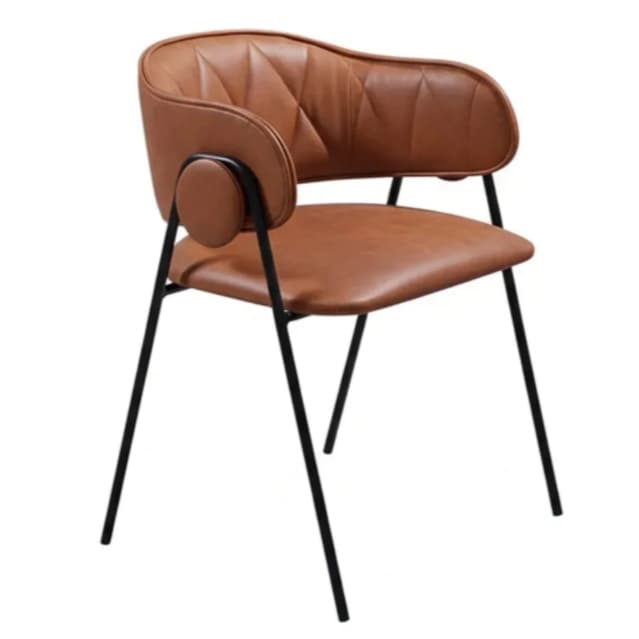 Cadeira De Jantar Yara Nobly Decor Industrial Vintage Estofada Courino Luxo Pés Aço Unidade